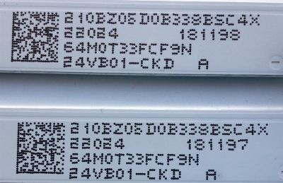 KIT DE LEDS PARA TV VIZIO / NUMERO DE PARTE LB-GM3030-GJVIZIO023.82X5VB01-Y / 210BZ05D0B338BSC4X / 64M0T33FCF9N / PANEL PN238CT01-2 / MODELO D24F4-J01 - Imagen 4